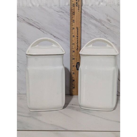 Unbranded Vintage Inge Germany White & Blue Barley & Rice Porcelain Cannisters W - Picture 3 of 5
